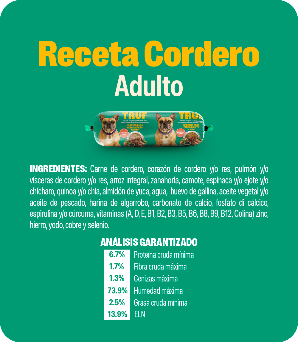 TRUF de cordero 500g | Perro Adulto